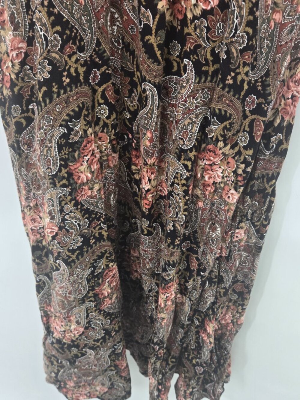Vintage 90s All that Jazz Paisley Floral Maxi Dress Approx Small - Picture 7 of 9